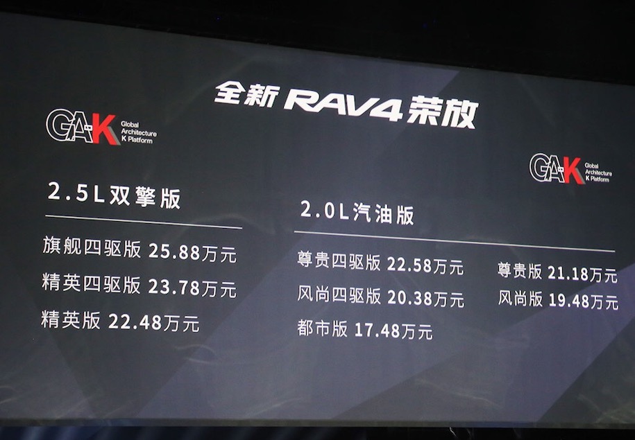 丰田全新RAV4售价区间，新车贴膜选XPEL